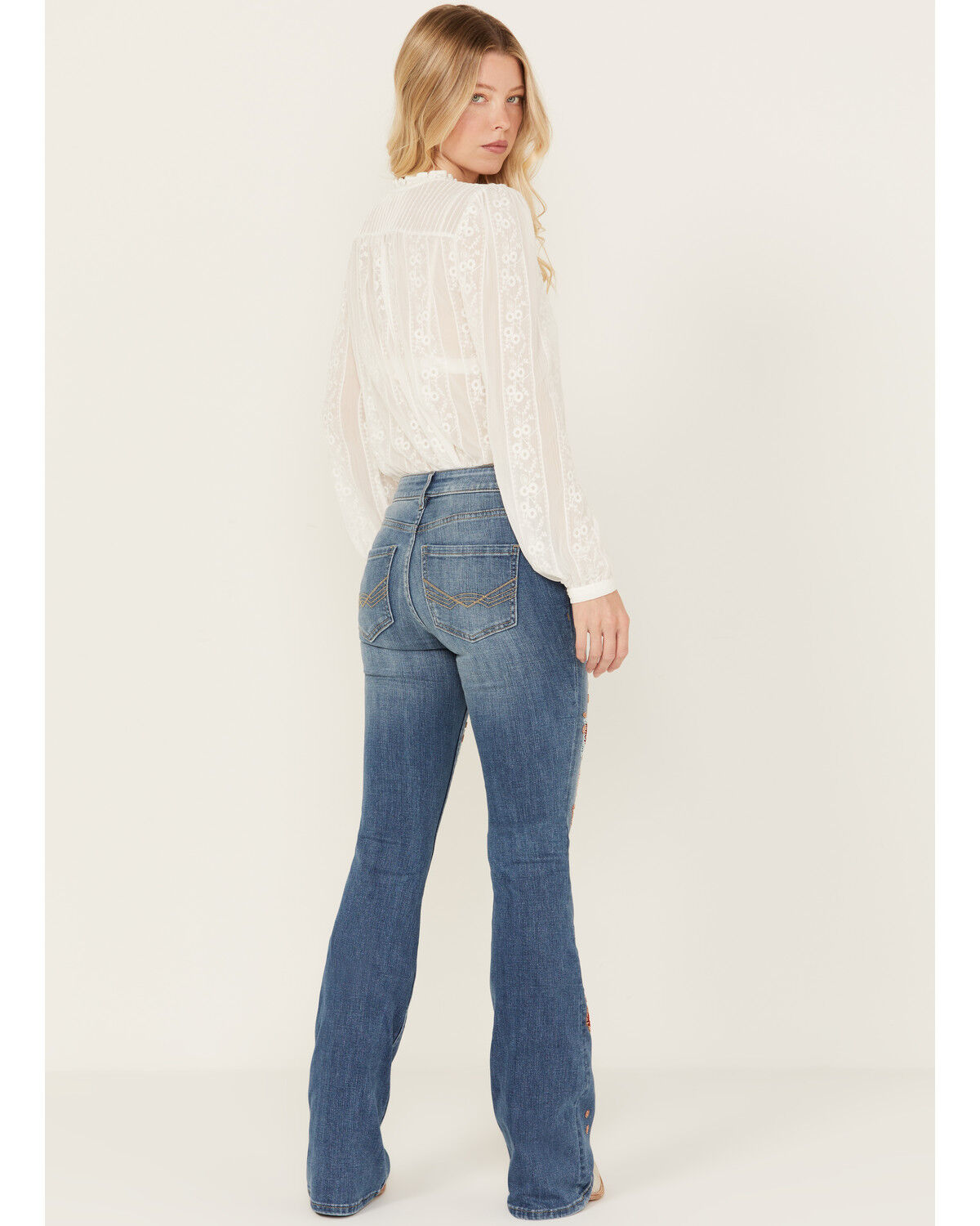 Image #4 - Idyllwind Women's Briley Medium Wash Mid Rise Embellished Stretch Bootcut Jeans, Medium Wash, hi-res
