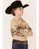 Image #2 - Panhandle Boys' Cowboy Border Print Long Sleeve Pearl Snap Western Shirt, Tan, hi-res