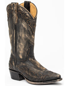 Moonshine Spirit Men's Rustik Black Western Boots - Snip Toe, Black, hi-res