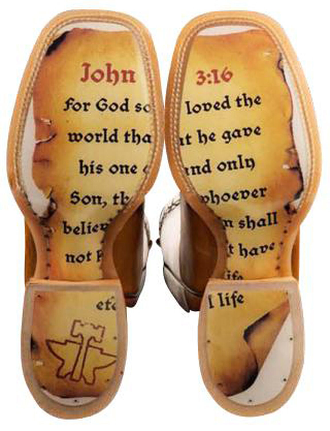 Image #2 - Tin Haul Men's Between Two Thieves John 3:16 Western Boots - Broad Square Toe, Brown, hi-res