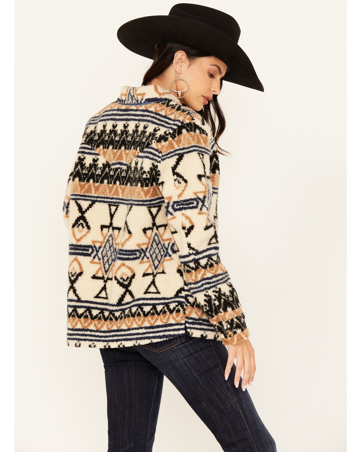 Image #4 - Idyllwind Women's Dowlan Southwestern Print Sherpa Jacket, Sand, hi-res