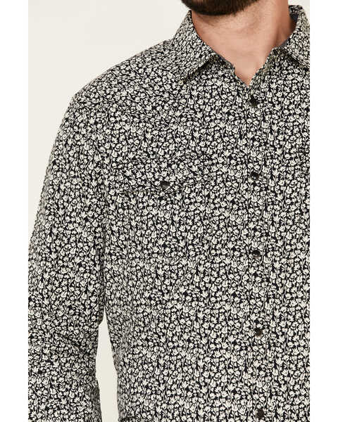 Image #3 - Cody James Men's Alyssum Floral Print Long Sleeve Snap Western Shirt , Black, hi-res