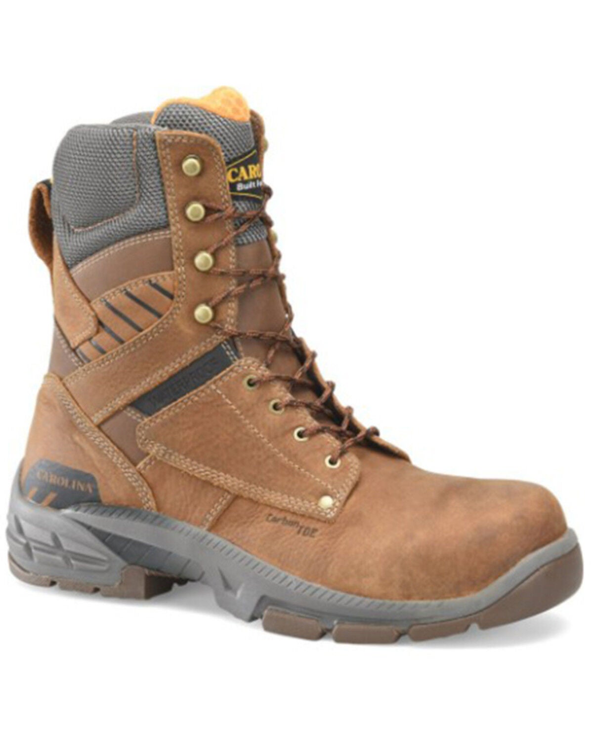Carolina Men's Duke 8" Lace-Up Work Boots - Carbon Toe, Brown, hi-res