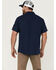 Image #4 - Brothers and Sons Men's Solid Dobby Performance Short Sleeve Button-Down Western Shirt, Navy, hi-res