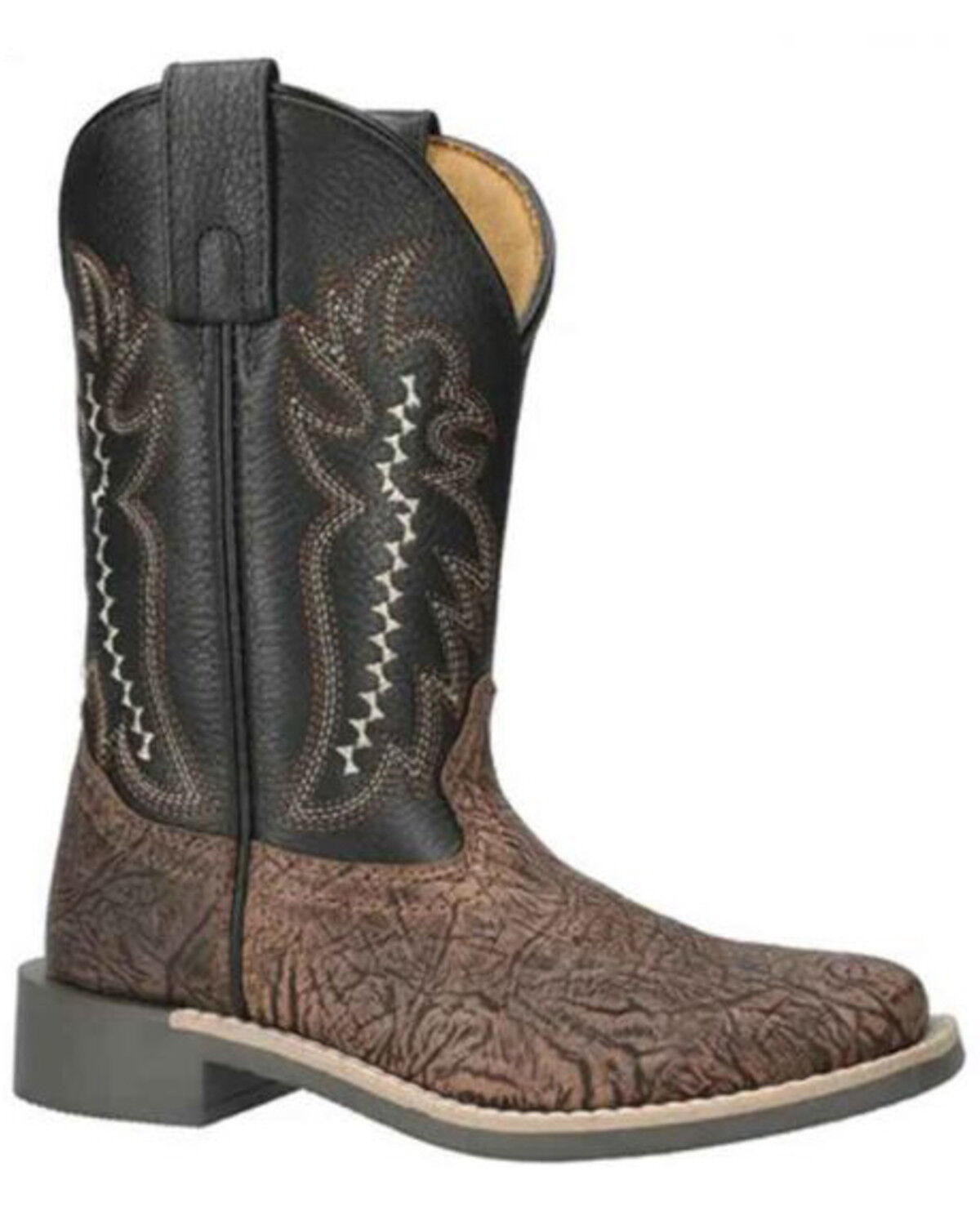 Image #1 - Smoky Mountain Little Boys' Presley Western Boots - Broad Square Toe, Brown, hi-res