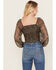 Image #4 - Idyllwind Women's Floral Ditsy Floral Print Long Sleeve Top, Dark Brown, hi-res