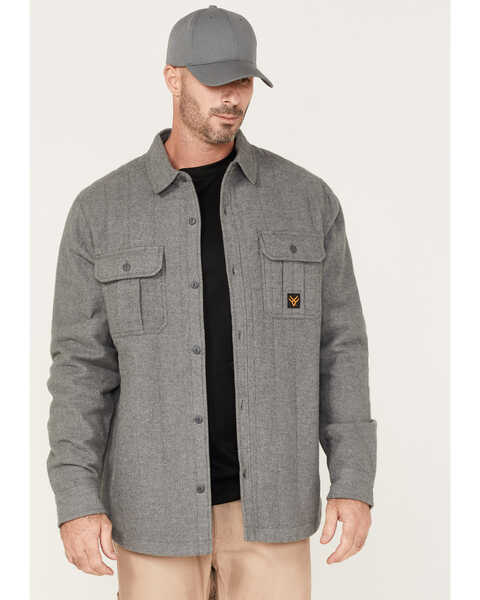 Image #1 - Hawx Men's Channel Quilted Flannel Button-Down Shirt Jacket - Big & Tall, Grey, hi-res