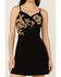 Image #3 - Idyllwind Women's Bee Embroidered Beaded Mini Dress, Black, hi-res