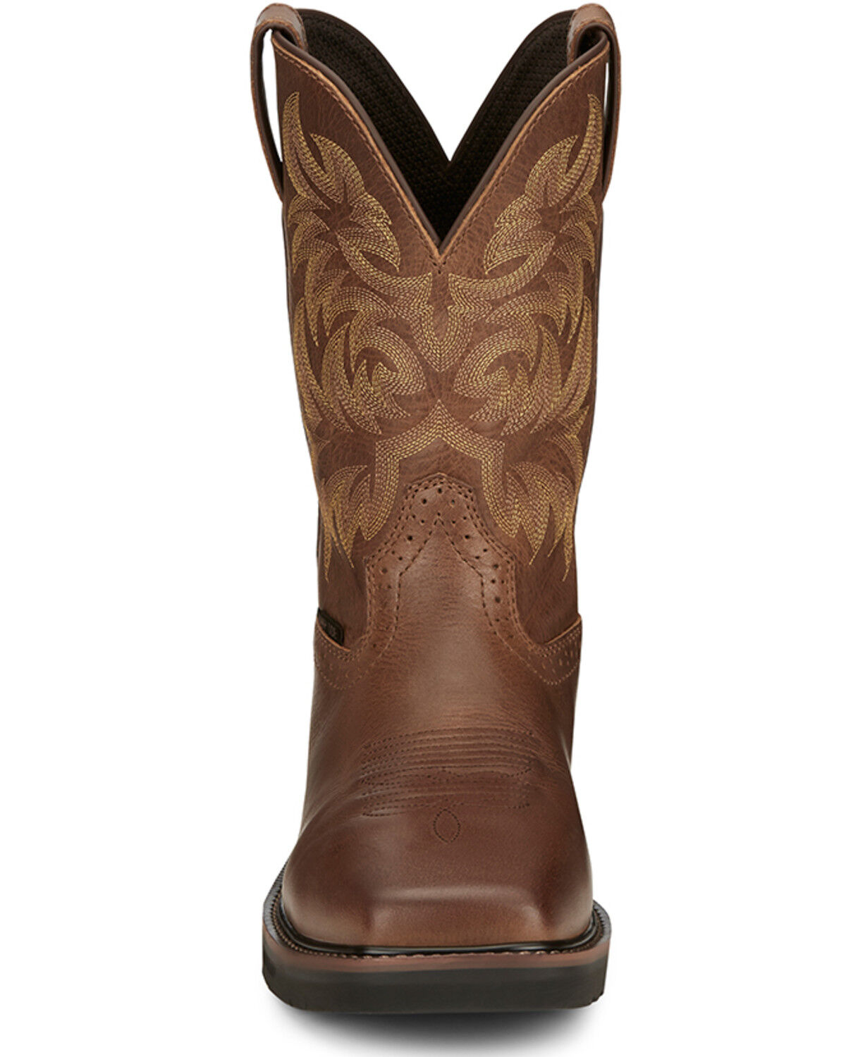 Image #4 - Justin Men's 11" Handler Pull-On Work Boots - Composite Toe, Tan, hi-res