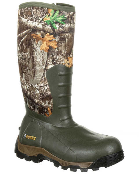 Image #1 - Rocky Men's Sport Pro Insulated Waterproof Rubber Boots - Round Toe, Multi, hi-res