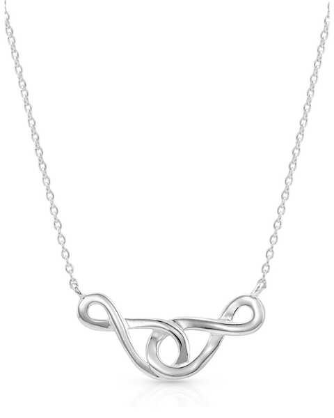 Image #2 - Montana Silversmiths Women's Infinity Times Infinity Necklace, Silver, hi-res