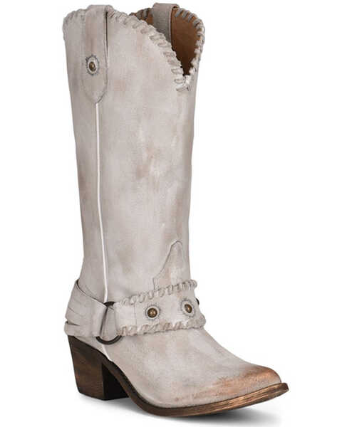 Circle G Women's White Harness Western Boots - Pointed Toe, White, hi-res