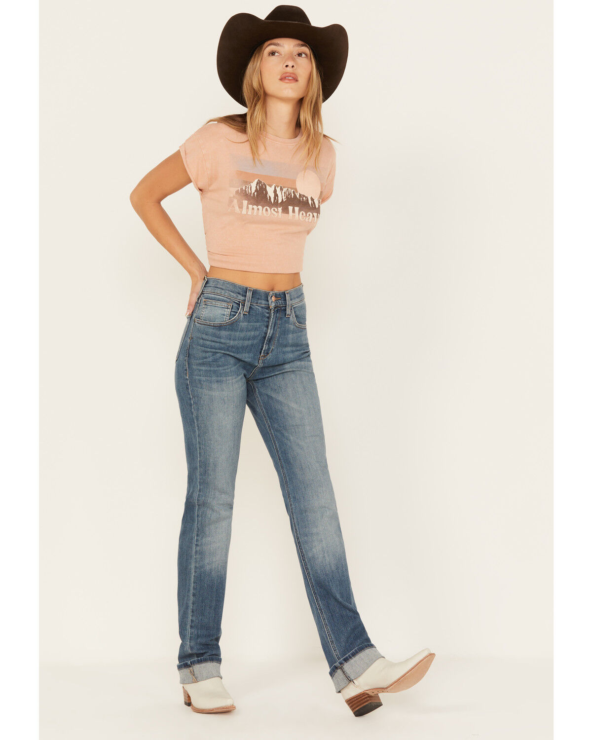 Image #1 - Ariat Women's Lucy Ultra High Straight Jeans, Blue, hi-res