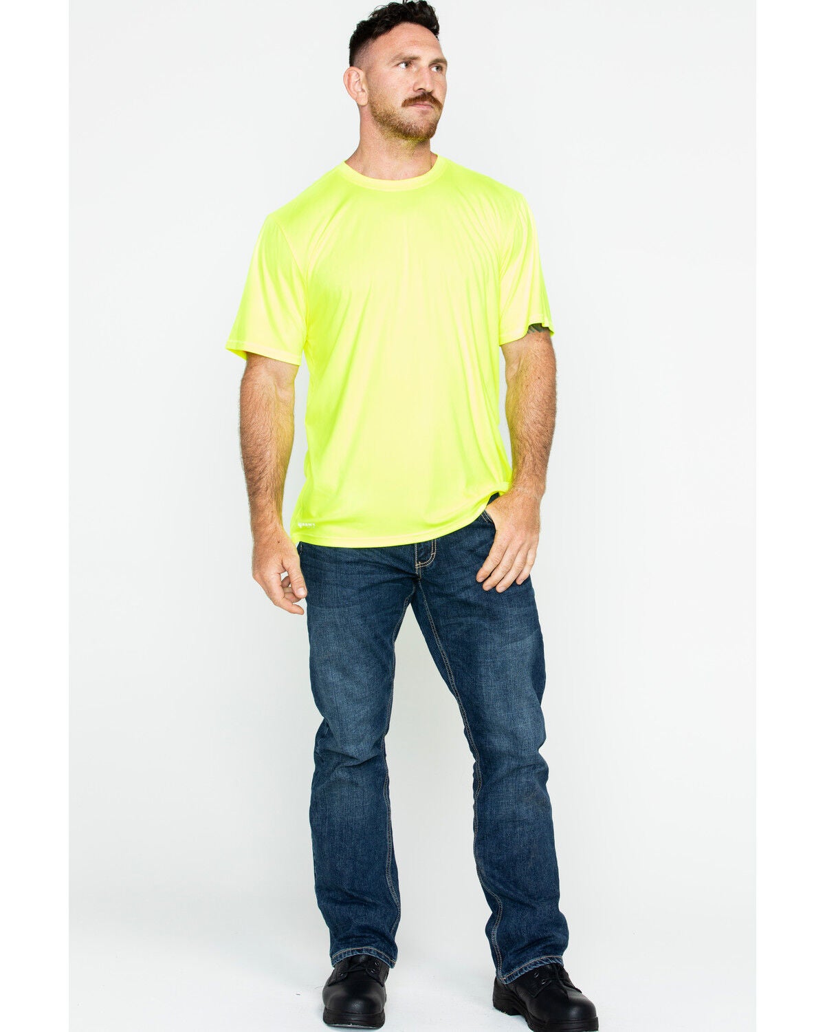 Image #6 - Hawx Men's Short Sleeve Color-Enhanced Cooling Work Tee, Yellow, hi-res