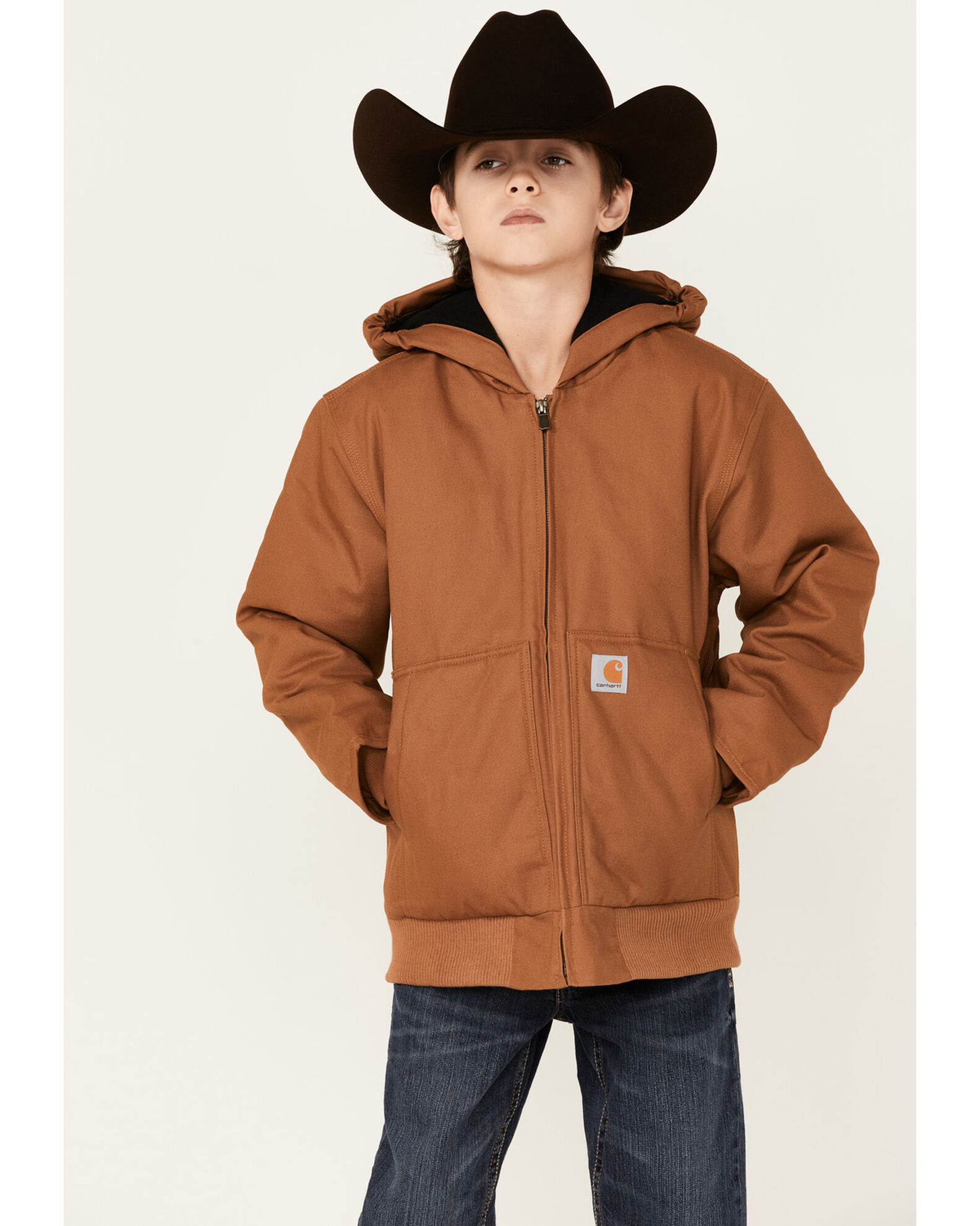 Carhartt Little Boys Hooded Flannel Quilt Lined Jacket Country