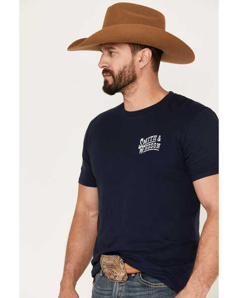 Image #3 - Smith & Wesson Men's Western Eagle Badge Short Sleeve Graphic T-Shirt, Navy, hi-res