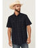 Image #1 - Moonshine Spirit Men's Star Power Striped Short Sleeve Snap Western Shirt, Navy, hi-res