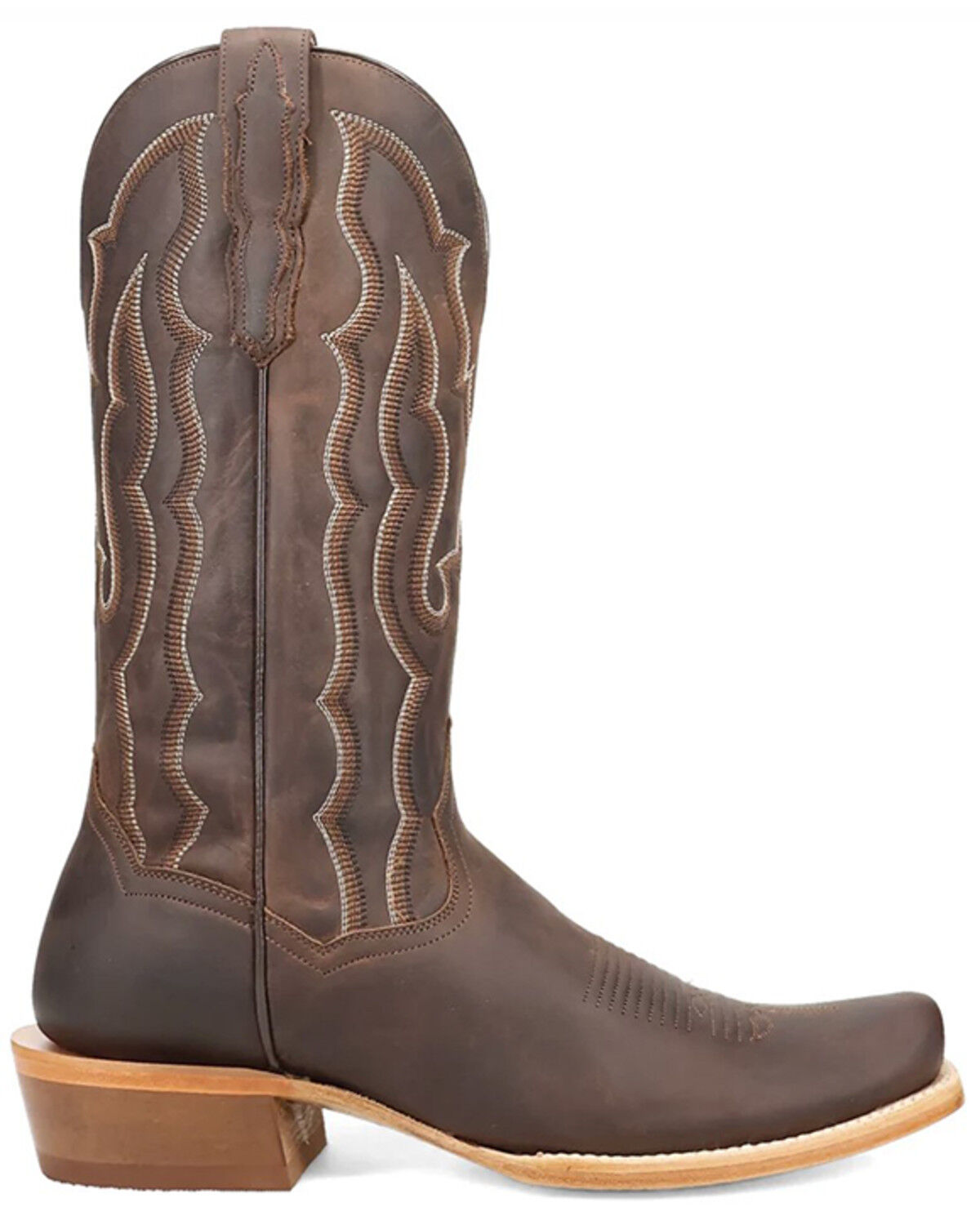 Image #2 - Dan Post Men's Oakwood Distressed Western Boots - Square Toe, Brown, hi-res