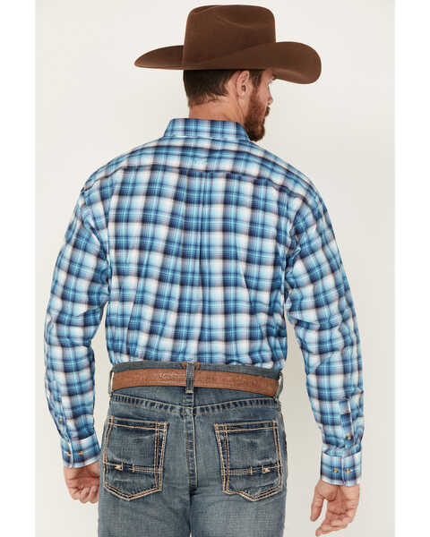 Image #4 - Ariat Men's Mateo Plaid Long Sleeve Western Shirt , Turquoise, hi-res