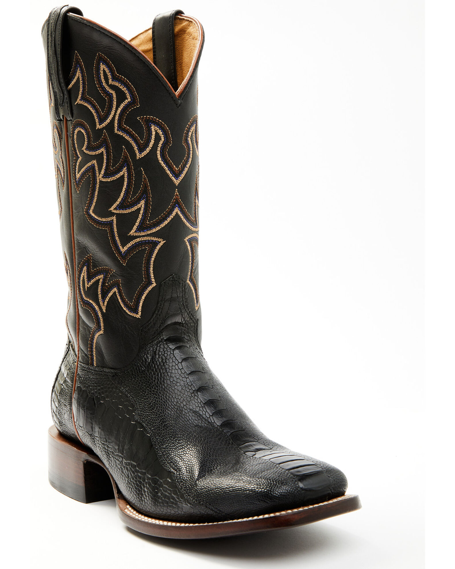 Ostrich leg boots on sale square toe
