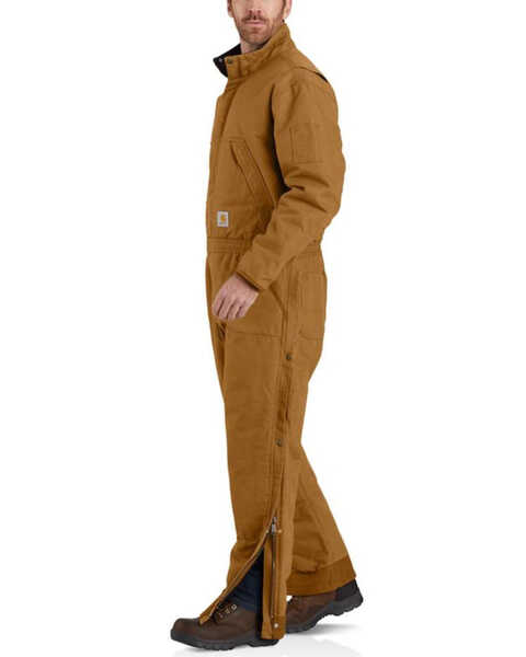 Image #3 - Carhartt Men's Brown M-Washed Duck Insulated Work Coveralls - Tall , Brown, hi-res