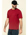 Hawx Men's Red Solid Pocket Short Sleeve Work T-Shirt - Tall , Red, hi-res