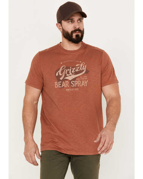 Brothers and Sons Men's Bear Spray Short Sleeve Graphic T-Shirt, Rust Copper, hi-res