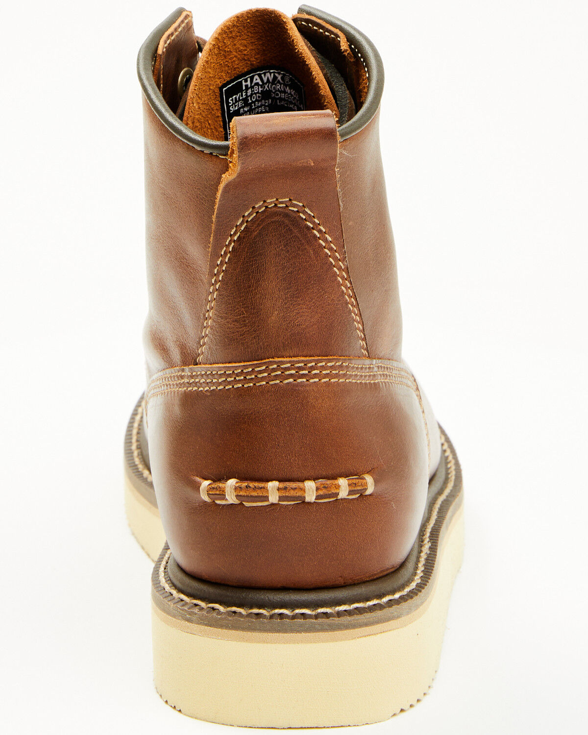 Image #5 - Hawx Men's 6" Lace-Up Moc Work Boots - Soft Toe, Brown, hi-res