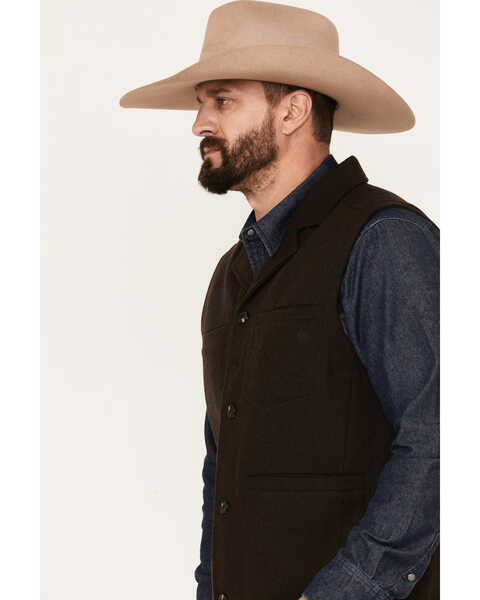 Image #2 - Blue Ranchwear Men's Wool Mackinaw Vest, Dark Brown, hi-res