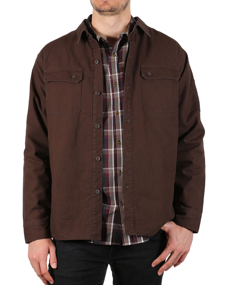 American Worker Men's Diligent Canvas Shirt Jacket , Dark Brown, hi-res