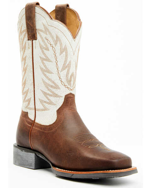 RANK 45 Women's Stryde Western Boots - Broad Square Toe, Ivory, hi-res