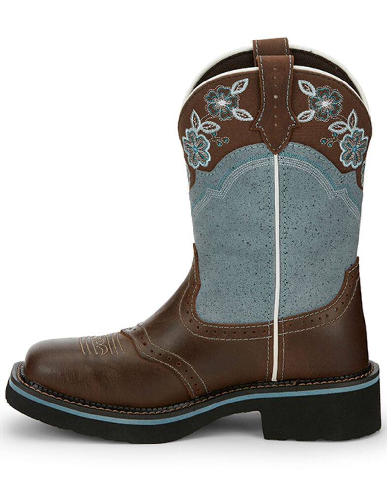 Justin Women's Starlina Western Boots - Wide Square Toe, Brown, hi-res