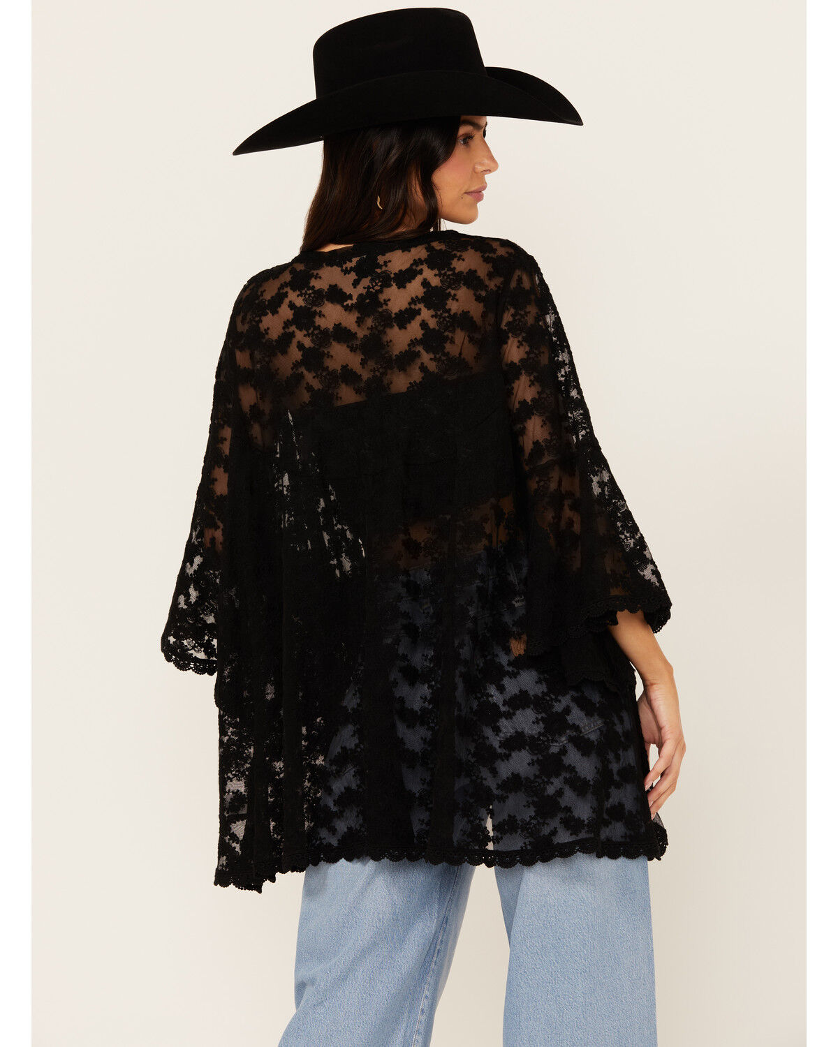 Image #4 - Cotton & Rye Women's Lace Kimono, Black, hi-res
