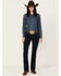 Image #3 - Hooey by Rock & Roll Denim Women's Dark Wash Mid Rise Petal Stitch Bootcut Jeans, Dark Wash, hi-res
