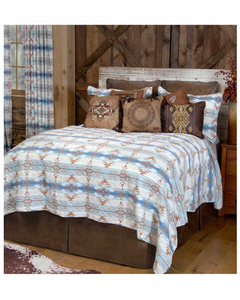 Carstens Home Stack Rock Southwestern Twin Quilt - 3-Piece, Blue, hi-res