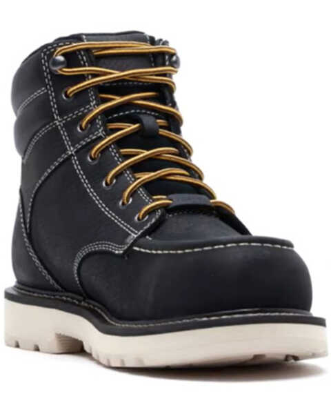 Image #1 - Keen Men's 6" Cincinnati Waterproof 90° Heel Lace-Up Work Boots - Carbon Fiber Toe, Black, hi-res