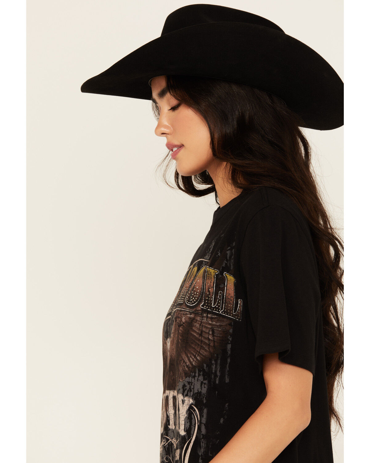 Image #2 - Idyllwind Women's Rock & Roll Country Soul Boyfriend Fit Short Sleeve Graphic Tee, Black, hi-res