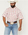 Image #1 - Ariat Men's Pro Series Tilly Plaid Print Short Sleeve Button-Down Western Shirt, Pink, hi-res