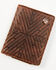 Hooey Men's Brown Southwestern Embossed Bi-Fold Money Clip Wallet, Brown, hi-res