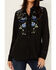Image #3 - Roper Women's Floral Embroidered Long Sleeve Snap Western Shirt , Black, hi-res