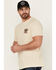 Image #2 - Brixton Men's Battle Logo Short Sleeve Graphic T-Shirt, Cream, hi-res