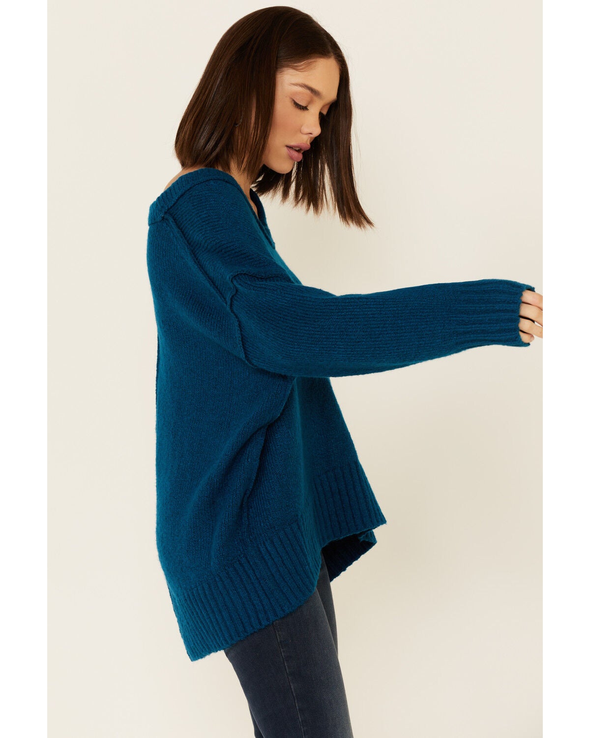 blue tunic sweater