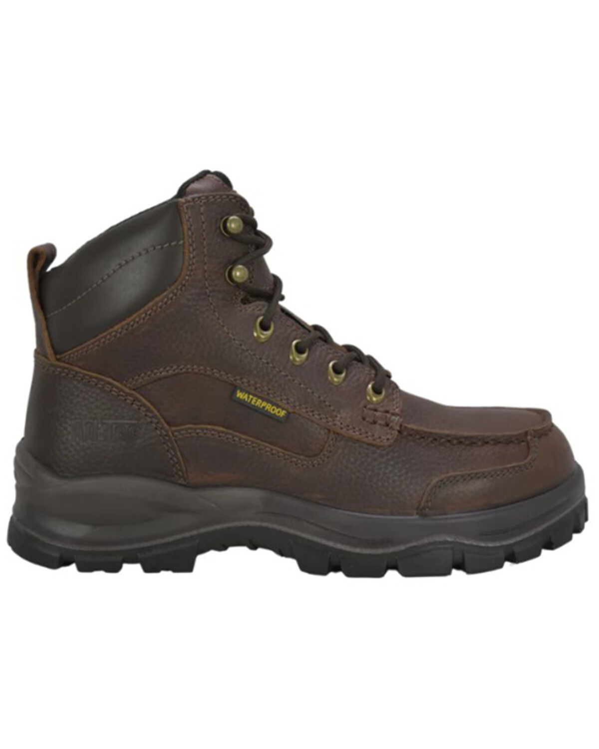 Image #2 - AdTec Men's 6" Waterproof Work Boots - Moc Toe, Brown, hi-res