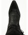 Image #6 - Wonderwest Women's Gloria Embellished Fringe Tall Western Boots - Snip Toe, Black, hi-res