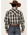 Image #4 - Stetson Men's Plaid Print Long Sleeve Pearl Snap Western Shirt, Black, hi-res