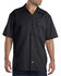Image #1 - Dickies Men's Solid Short Sleeve Folded Work Shirt, Black, hi-res