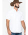 Image #1 - Ely Walker Men's Tonal Dobby Striped Short Sleeve Pearl Snap Western Shirt, White, hi-res