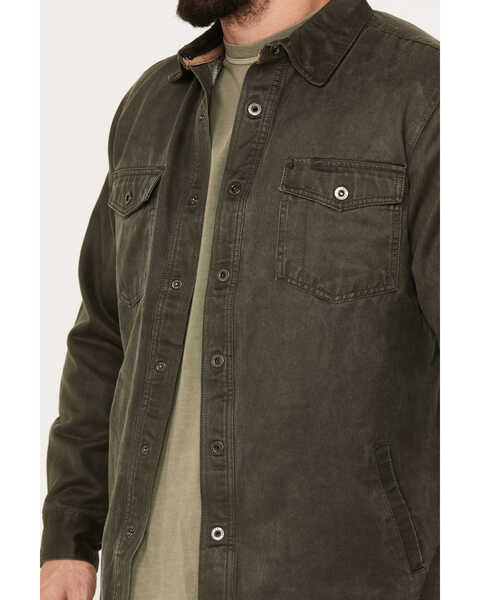 Image #3 - Dakota Grizzly Men's Blaize Microsuede Lined Long Sleeve Western Snap Shirt, Olive, hi-res
