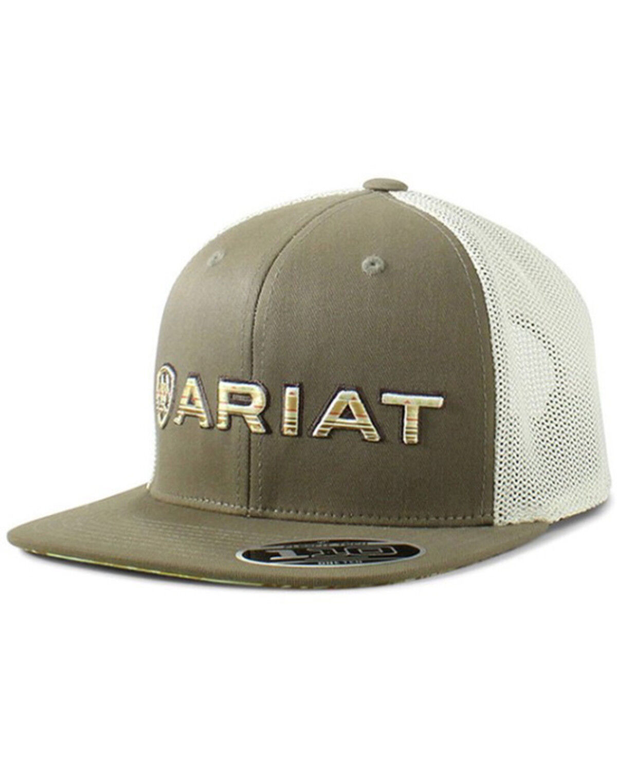 Image #1 - Ariat Men's Serape Logo Ball Cap, Grey, hi-res