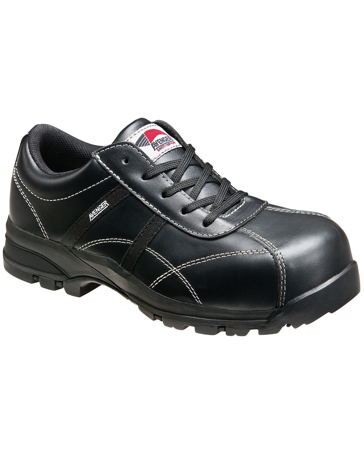 Image #1 - Avenger Women's Oxford Work Shoes - Composite Toe, Black, hi-res